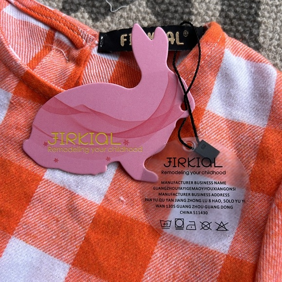 FIRKIAL ~ size 4 ~ kids dress ~ orange and white checkerboard! go vols! - Picture 4 of 10